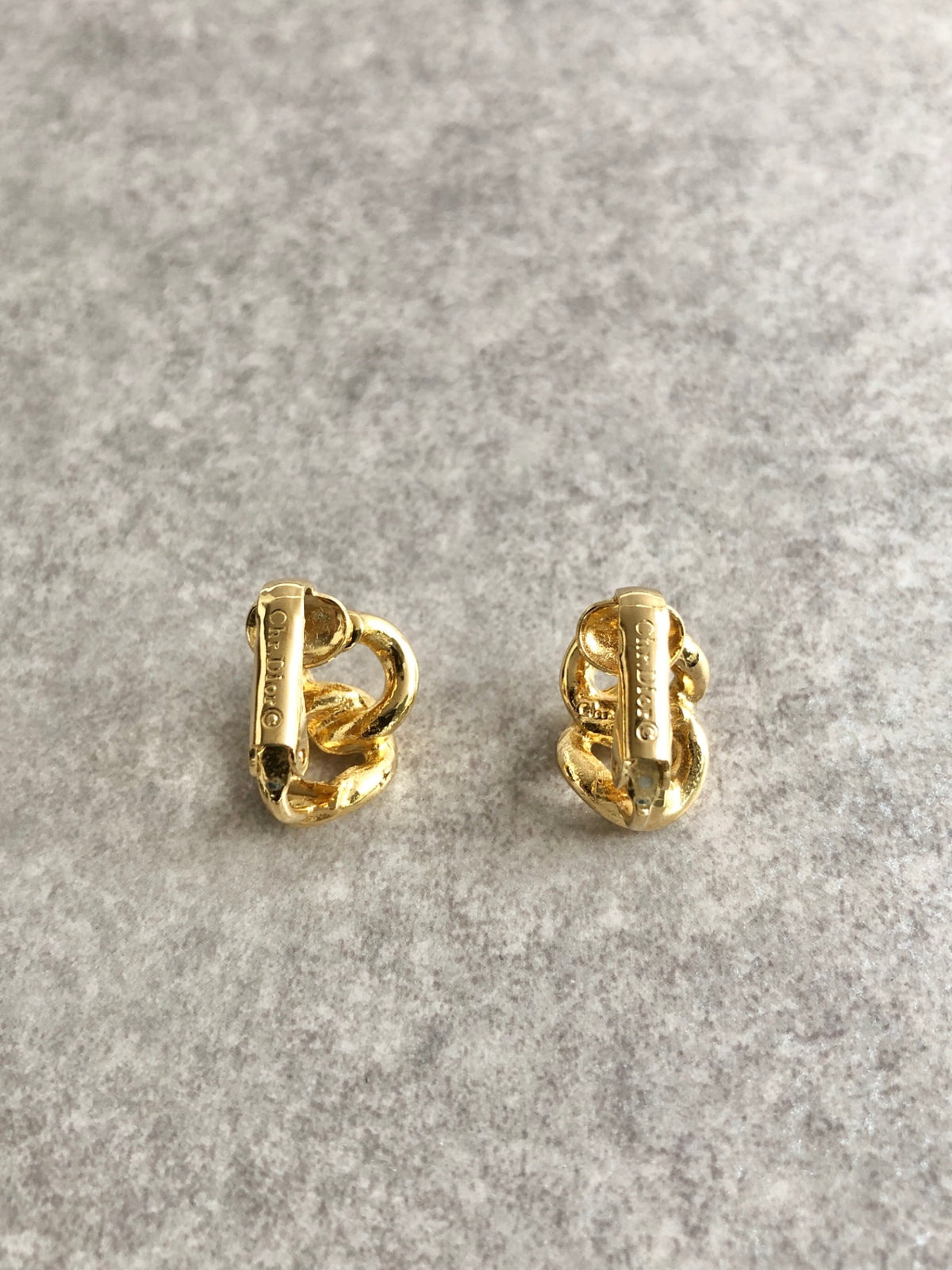 Christian Dior Earrings Gold Vintage nis644
