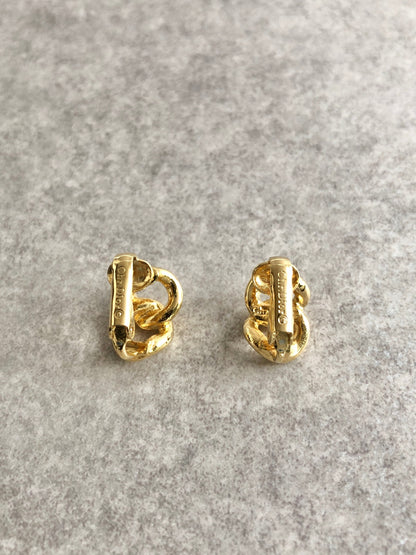 Christian Dior Earrings Gold Vintage nis644