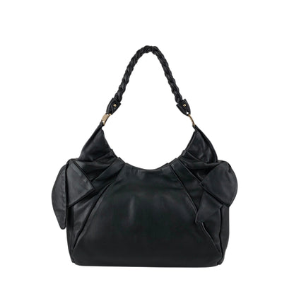 Salvatore Ferragamo Vala Ribbon Shoulder bag Hobobag Black Vintage nbxkia