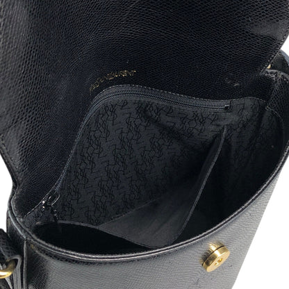 Yves Saint Laurent Logo Stitch Shoulder bag Black Vintage umrsfj