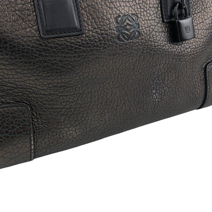 LOEWE Amazona Anagram Small Boston bag Handbag Metallic Black Vintage zmwhrn