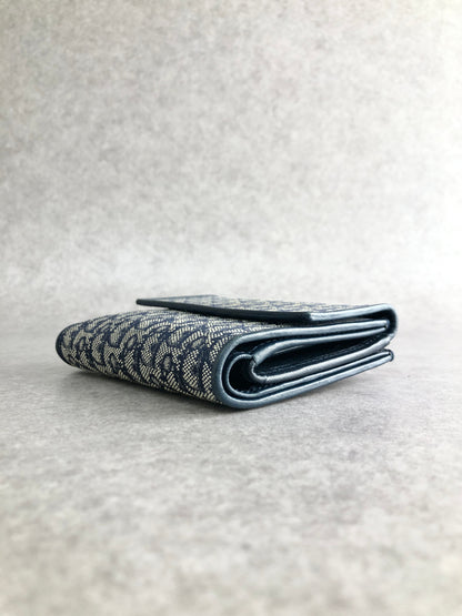 Christian Dior Logo Folded Wallet Navy Vintage cc3tdf