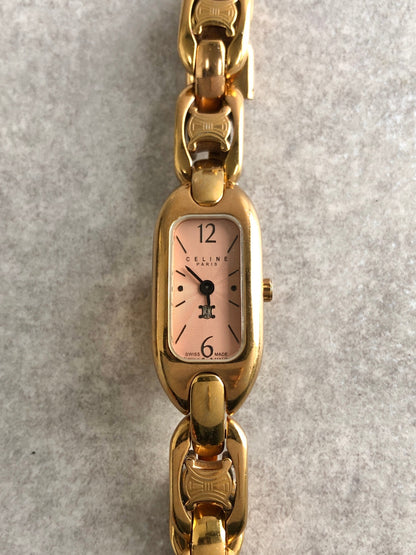 CELINE Triomphe Watch Gold Vintage cc6jz4