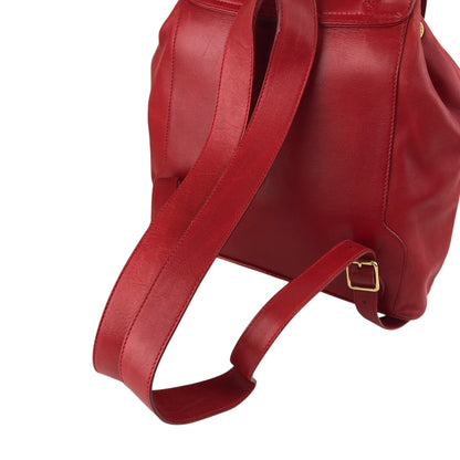 GUCCI Bamboo Double Pocket Backpack Red Vintage 3pzj72