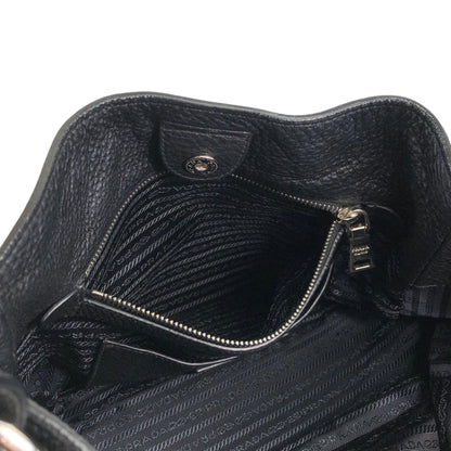PRADA Triangle Logo Side Pocket Shoulder bag Black Vintage wr45fx