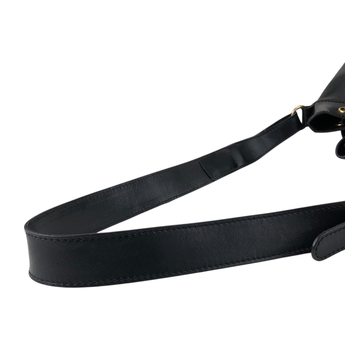 CELINE GancinivDrawstring Shoulder bag Black Vintage z78ygt