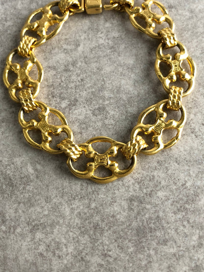 CELINE Blason Bracelet Gold Vintage c8w5h2