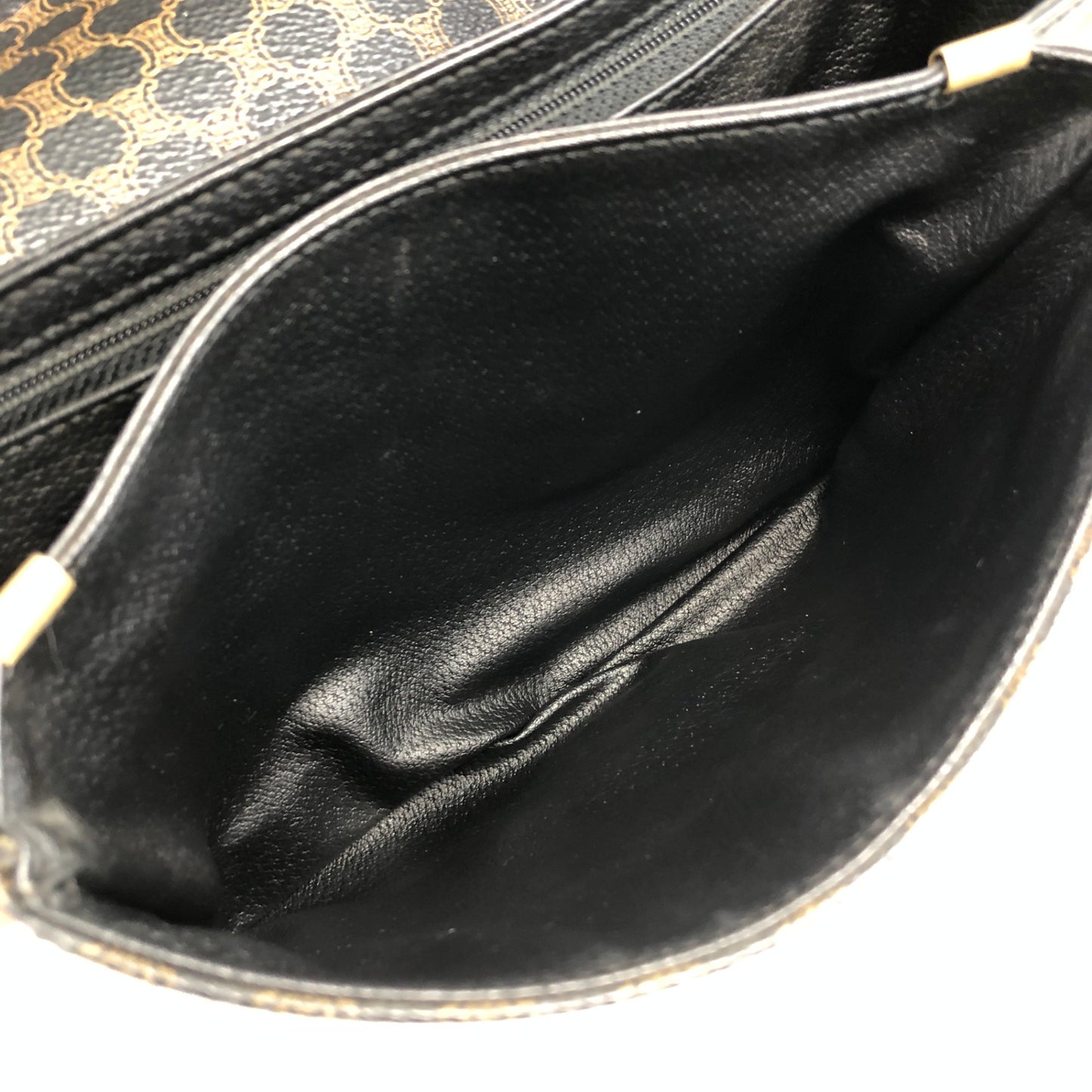 CELINE Macadam Front Buckle Shoulder bag Black Vintage c6s8tw