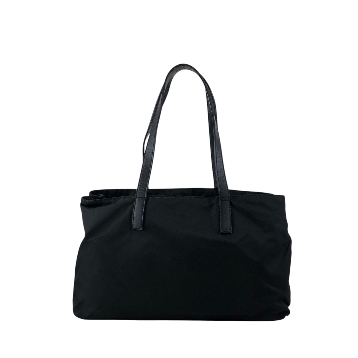 PRADA Tessuto Triangle Logo Handbag Totebag Black Vintage rjuwj5