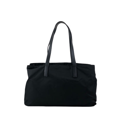 PRADA Tessuto Triangle Logo Handbag Totebag Black Vintage rjuwj5
