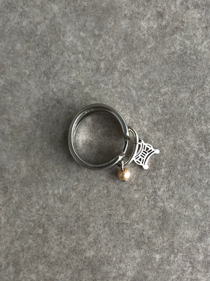 CELINE Blason Ring Silver SILVER925 Vintage jnpxi7