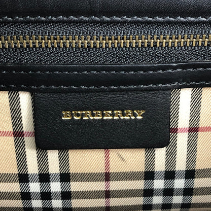 BURBERRY Logo Embossed Shoulder bag Black Vintage nbtai6