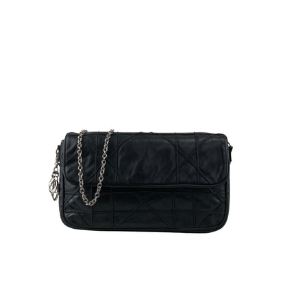 Christian Dior Cannage Charm Chain Shoulder bag Black Vintage cpsaii