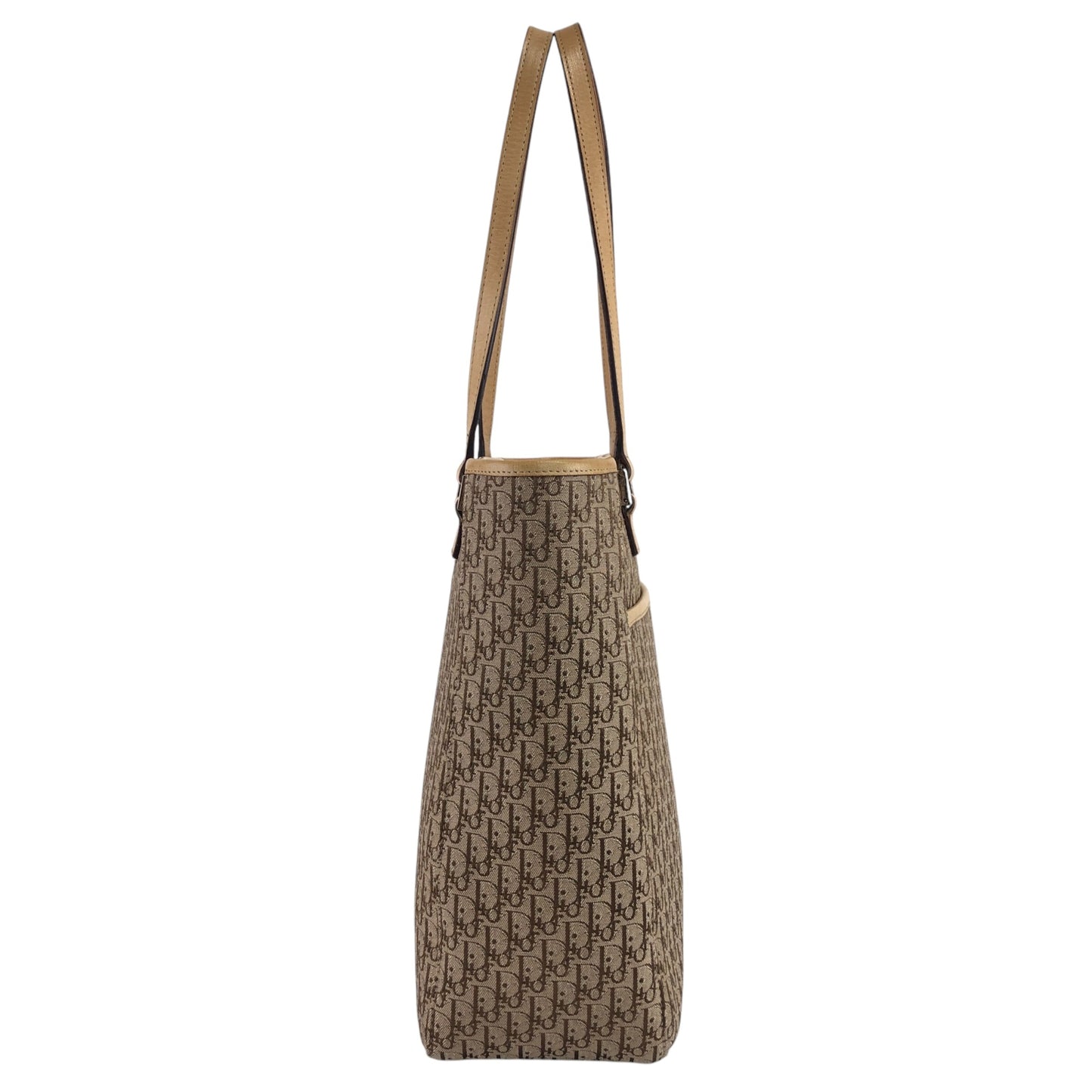 Christian Dior Trotter Handbag Totebag Beige Vintage tniizt