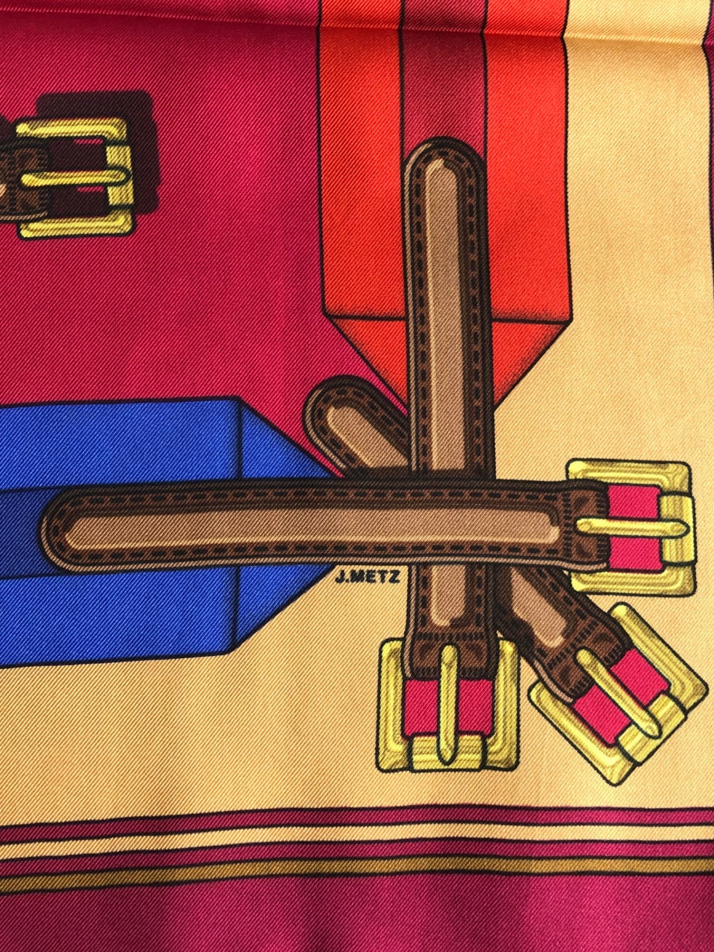 HERMES SILK Scarf Brown×Bordeaux Vintage xrkatw