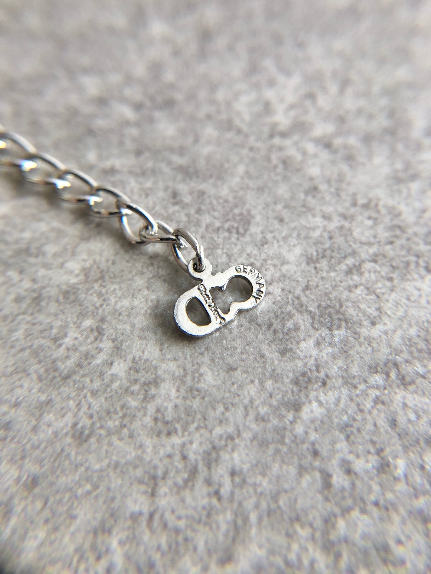 Christian Dior Logo Motif Rhinestone Necklace Silver Vintage jactup