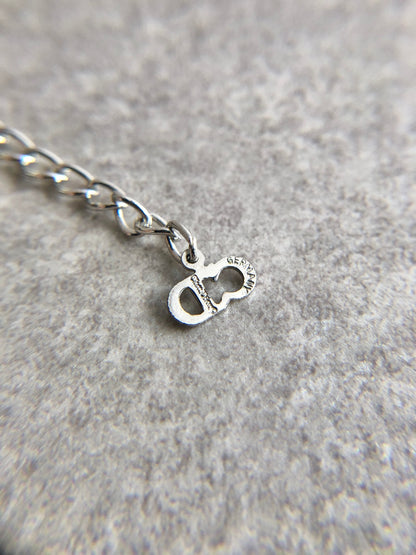 Christian Dior Logo Motif Rhinestone Necklace Silver Vintage jactup