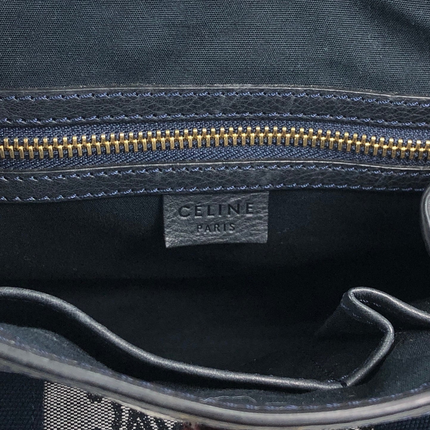 CELINE Blason Handbag Gray Vintage zrgr2s