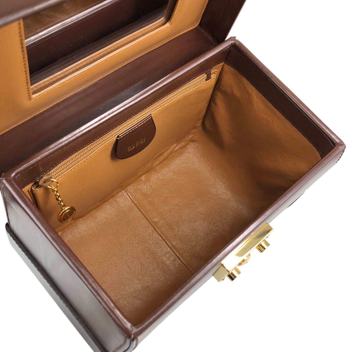 GUCCI Handbag Vanity bag Brown Vintage kj32bu
