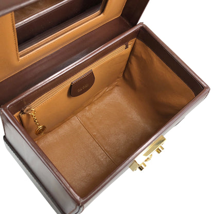 GUCCI Handbag Vanity bag Brown Vintage kj32bu
