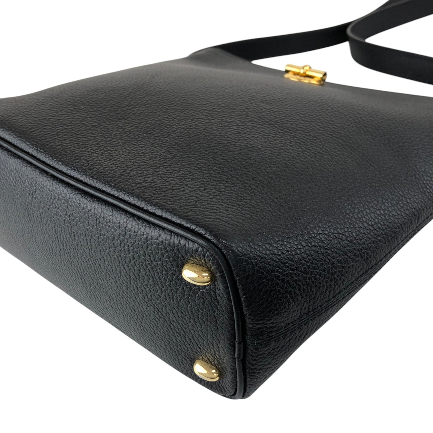 CELINE Toggle Clasp Shoulder bag Black Vintage agj7jw