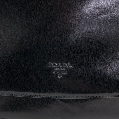 PRADA Logo Chain Shoulder bag Black Vintage vksien