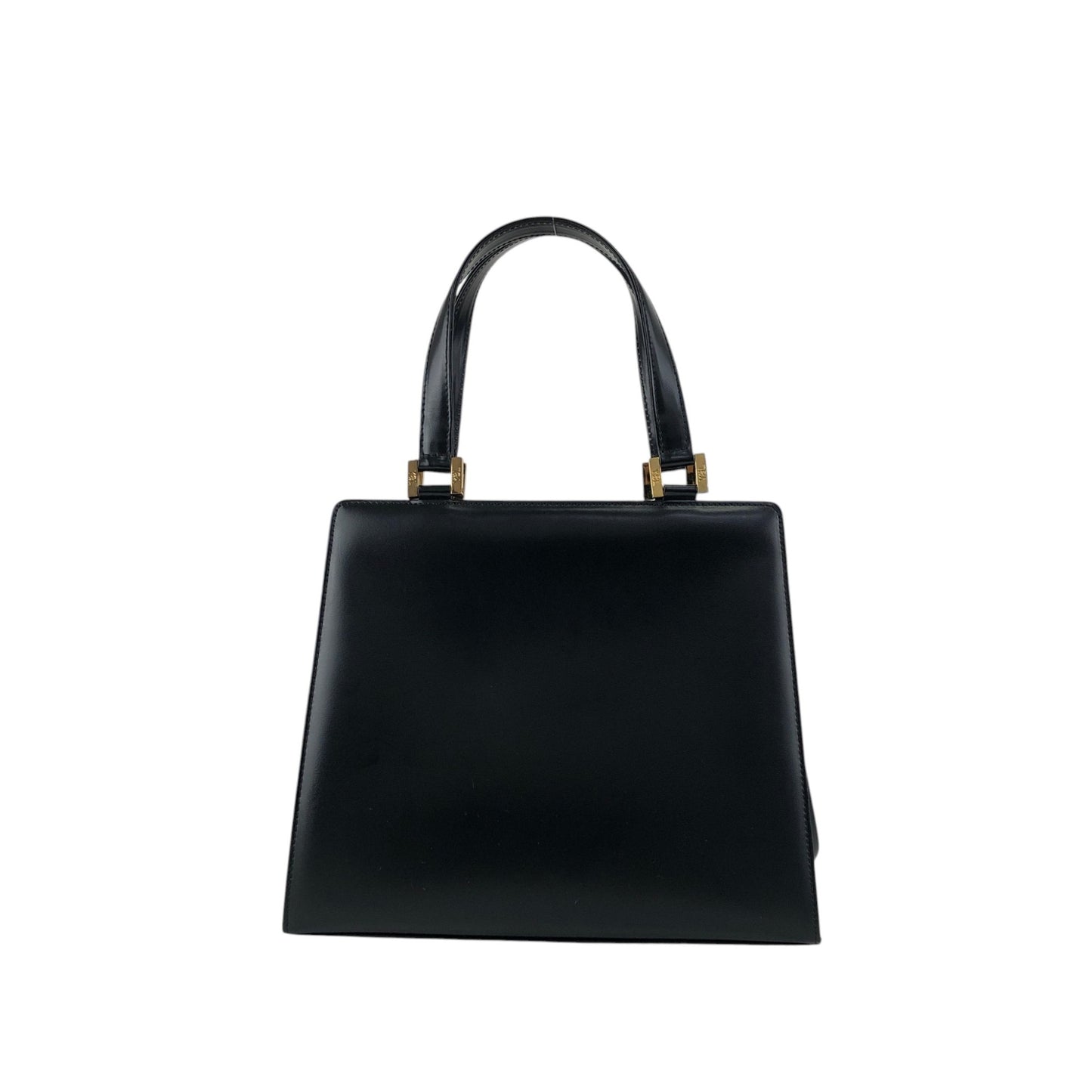 Yves Saint Laurent Logo Top Handle Handbag Black Vintage 8d84s4