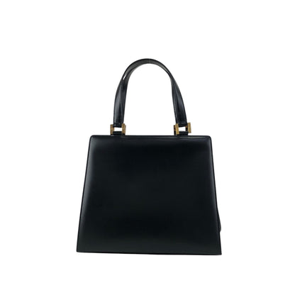 Yves Saint Laurent Logo Top Handle Handbag Black Vintage 8d84s4
