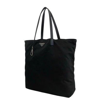 PRADA Tessuto Triangle Logo Totebag Black Vintage znncse