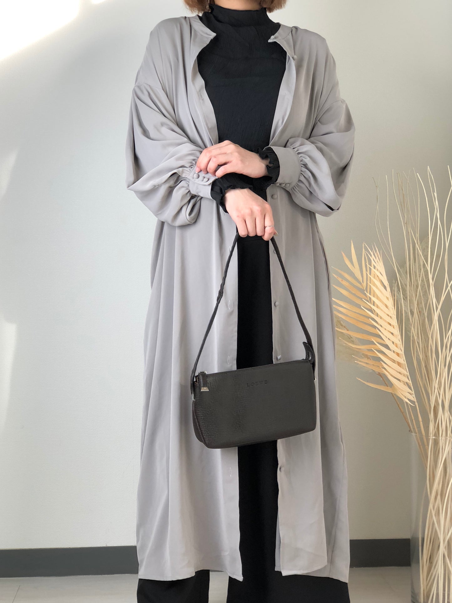 LOEWE Logo Leather Shoulder bag Brown Vintage spf3af