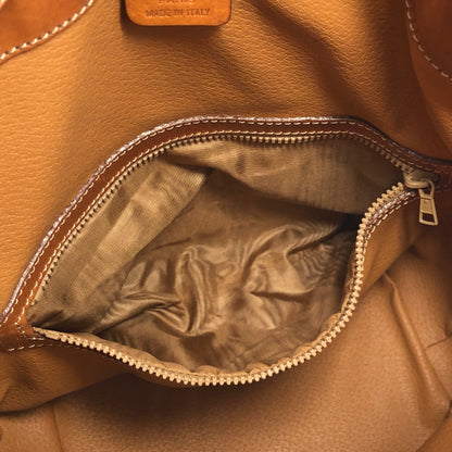 CELINE Macadam Blason  PVC Leather Drawstring Shoulder bag Brown Vintage 3z2thj