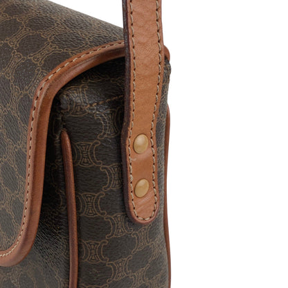 CELINE Macadam Horse Bit Shoulder bag Brown Vintage ffjd2x