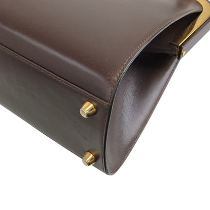 Christian Dior Metal Closure Two-way Handbag Shoulder bag Brown Vintage 2iixfe