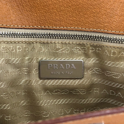 PRADA Triangle Logo Totebag Brown Vintage isz7da