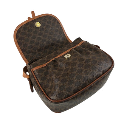 CELINE Macadam Blason Tassel Shoulder bag Brown Vintage hkgap3