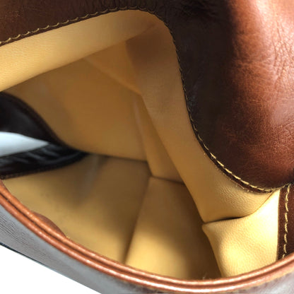 CELINE Blason 皮革抽繩單肩包 棕色 復古 2hgzv7 