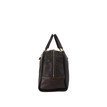 LOEWE Amazona Anagram Small Boston bag Handbag Brown Vintage kfcz5t