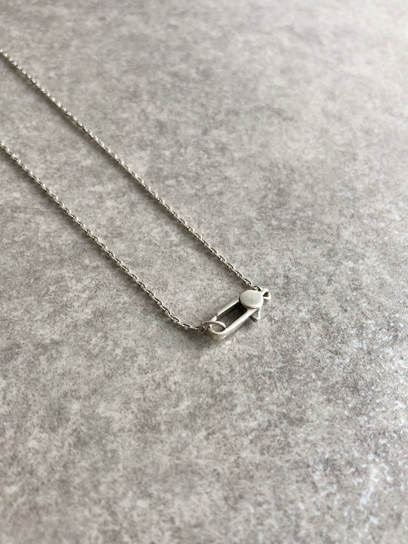 GUCCI Logo Necklace Silver Vintage kv3eda
