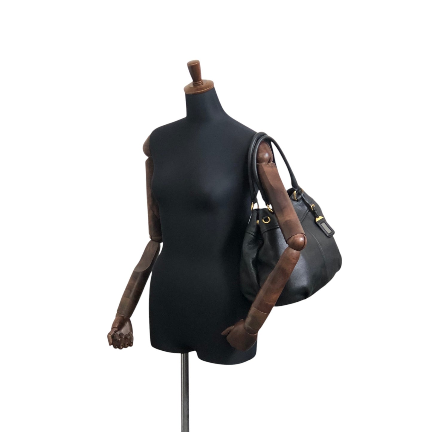 PRADA Logo Handbag Black Vintage 8mhtj6