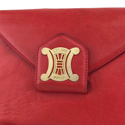 CELINE Blason Shoulder bag Red Vintage mv242g