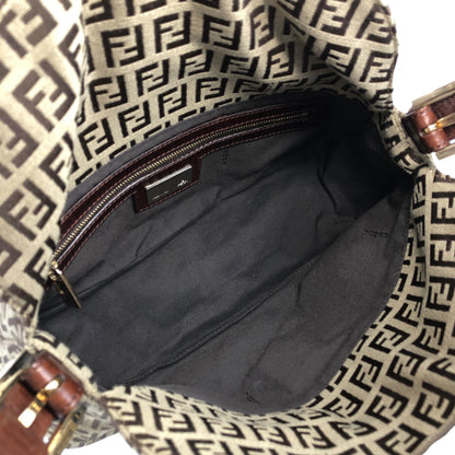 FENDI Zucchino Handbag Hobobag Brown Vintage 55k5nz