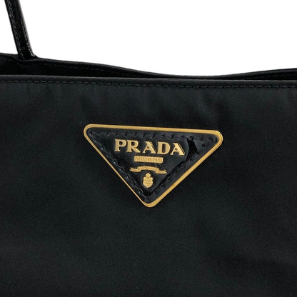 PRADA Triangle Logo Shoulder bag Totebag Black Vintage kv3efh