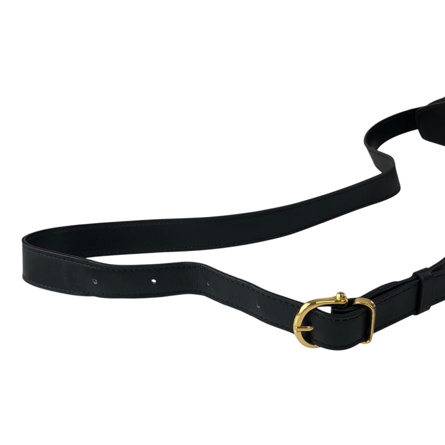 CELINE Circle Logo Shoulder bag Black Vintage x6z5t3