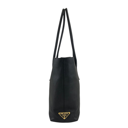 PRADA Triangle Logo Handbag Totebag Black Vintage rzfp8u