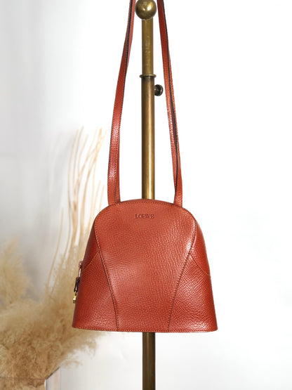 LOEWE Logo Embossed Shoulder bag Brown Vintage hhdfi4