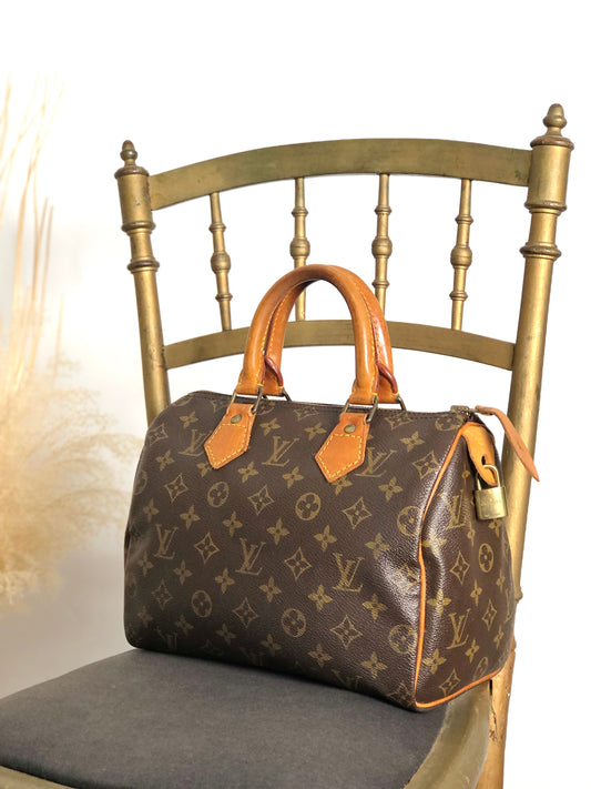 LOUIS VUITTON Monogram Small Boston bag Handbag Brown M41528 Vintage ddzcpj
