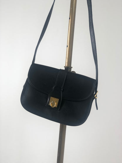 CELINE Leather Shoulder bag Black Vintage ztb325