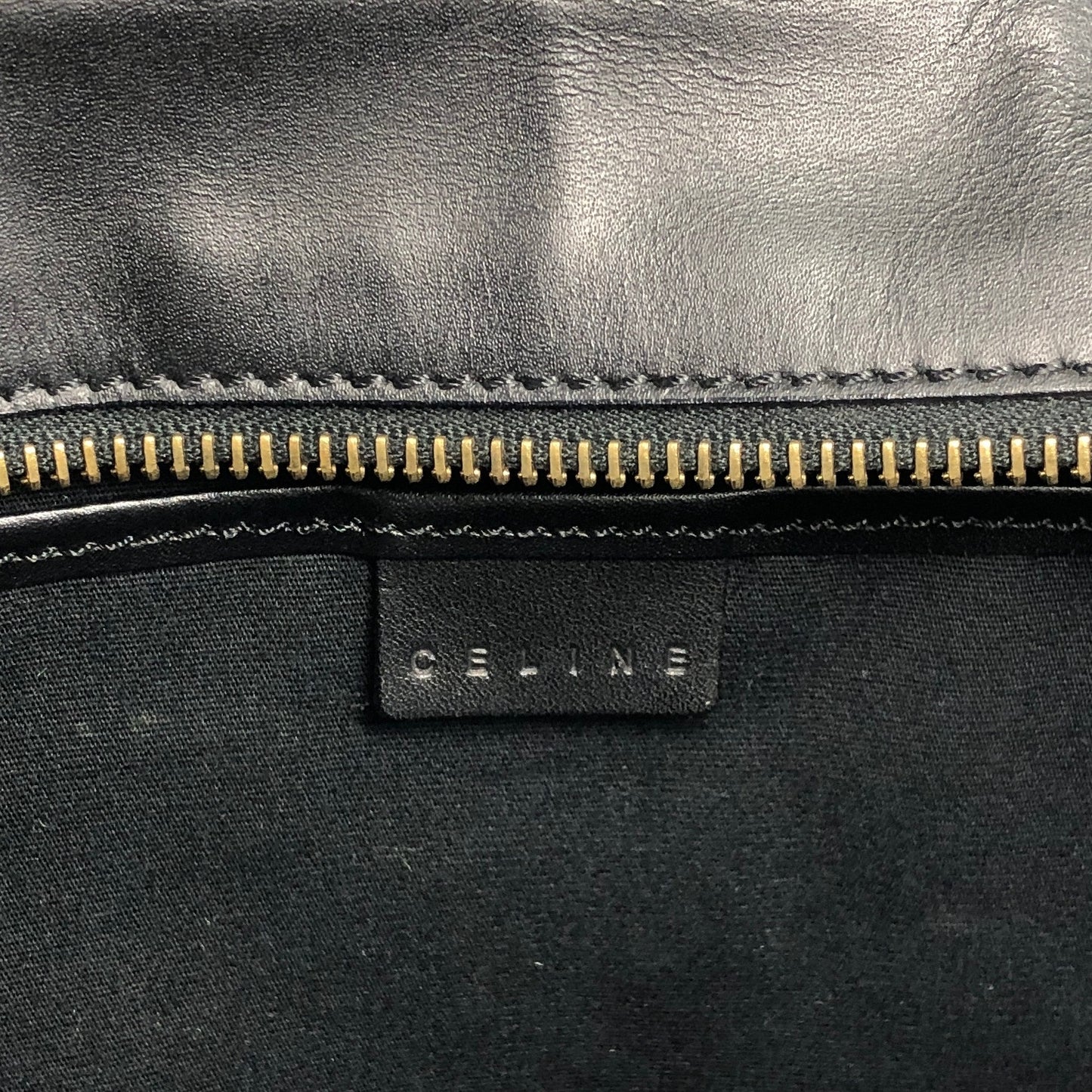 CELINE Logo Embossed Handbag Black Vintage za7ghz