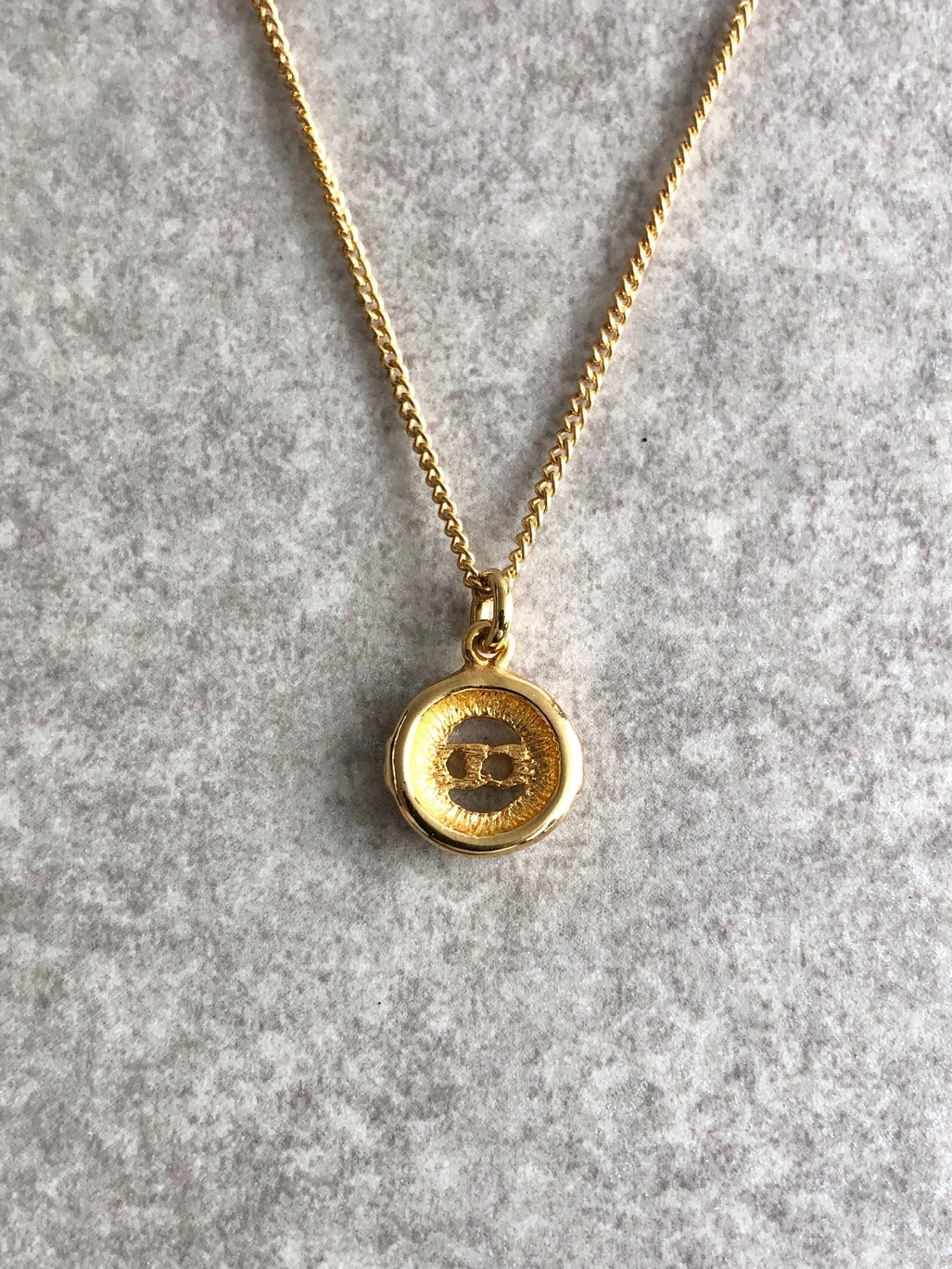 Christian Dior CD Logo Necklace Gold Vintage wwwbfu