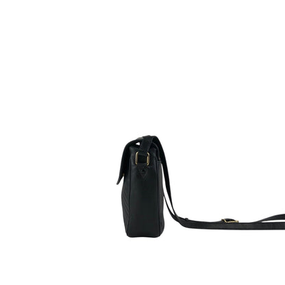 CELINE Blason Bias Stitch Shoulder bag Black Vintage hbufuu